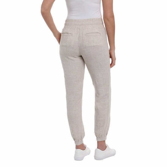 Briggs Linen Blend Jogger Pants Beige Large - Picture 3 of 4
